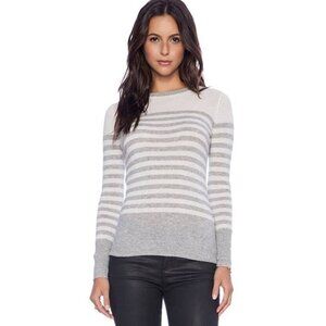 NEW! Vince  100% Cashmere  Striped Sweater Gray Ivory SZ XXS